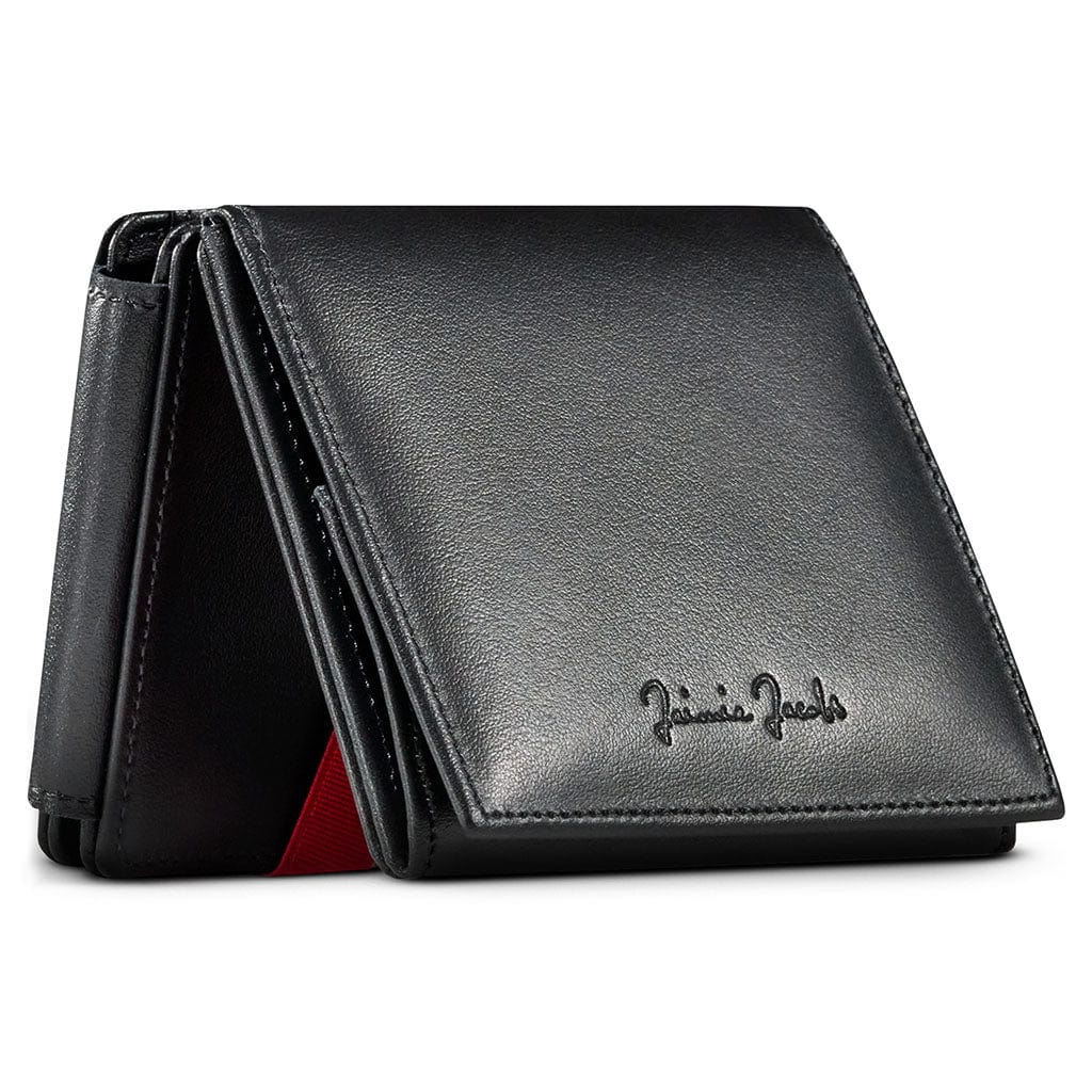 Jaimie Jacobs Geldbeutel Portemonnaie Black with Red Flap Boy XL - Magic Wallet with Coin Pocket Flap Boy XL - Magic Wallet with Coin Pocket