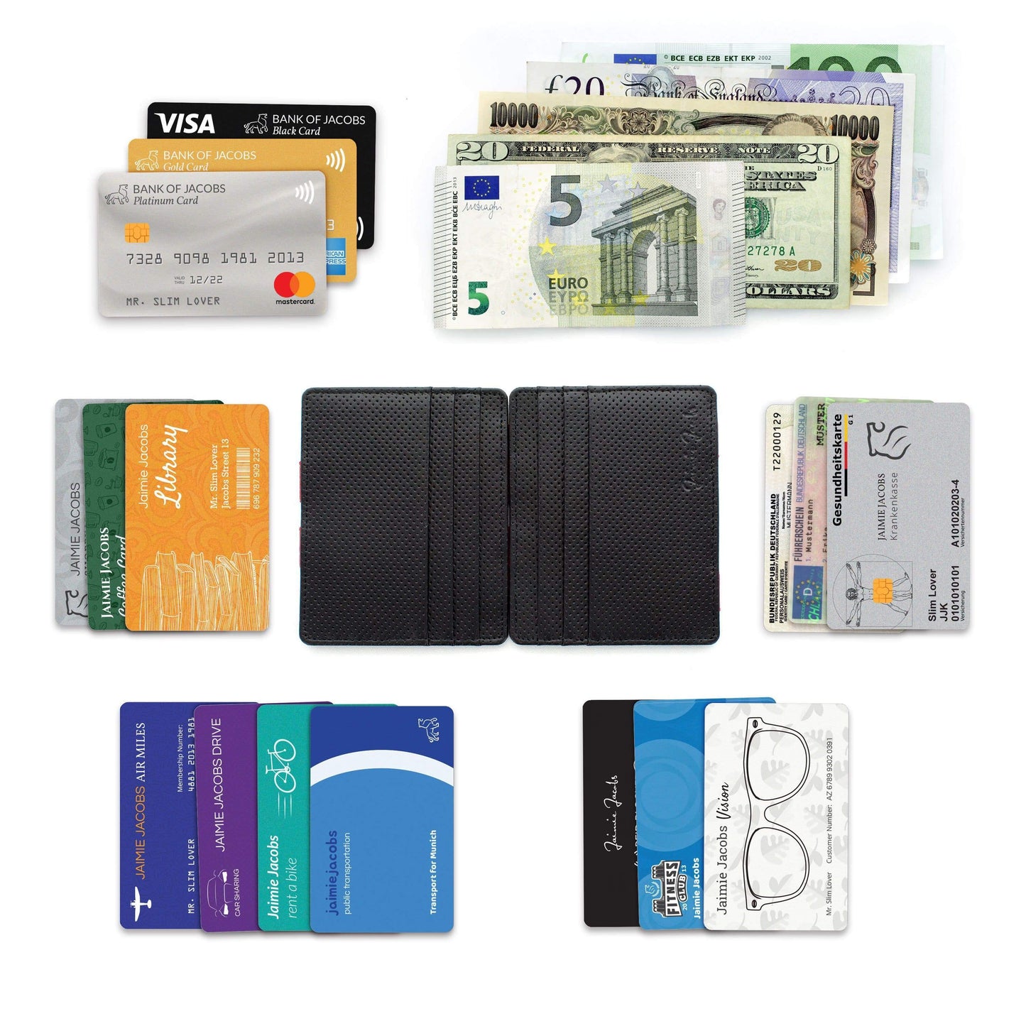 Jaimie Jacobs Geldbeutel Portemonnaie Flap Boy Slim - Magic Wallet without Coin Pocket - Limited Edition Flap Boy Slim Limited Edition Magic Wallet without coin pocket