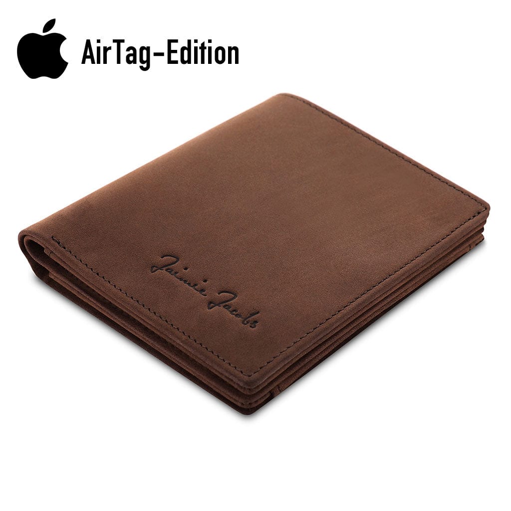 Jaimie Jacobs Geldbeutel Portemonnaie Buffalo Leather Dark Brown Slimstar AirTag-Edition slim wallet with large coin pocket Slimstar AirTag Edition slim wallet with big coin pocket