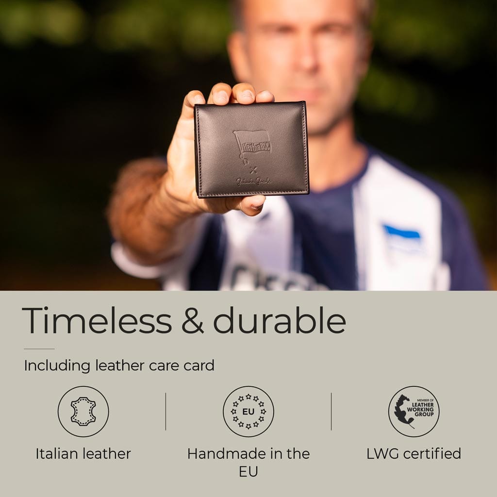 Jaimie Jacobs Geldbeutel Portemonnaie Black with Blue Flap Boy Hertha BSC Edition - Magic Wallet with Coin Pocket Flap Boy Hertha BSC Fan Edition Magic Wallet