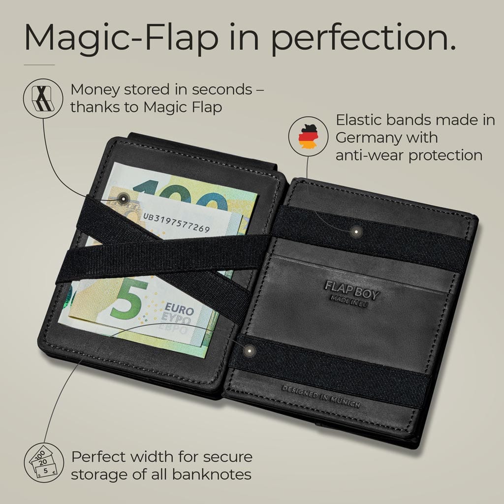 Jaimie Jacobs Geldbeutel Portemonnaie Flap Boy XL AirTag-Edition - Magic Wallet with Coin Pocket Flap Boy XL AirTag-Edition - Magic Wallet with Coin Pocket 