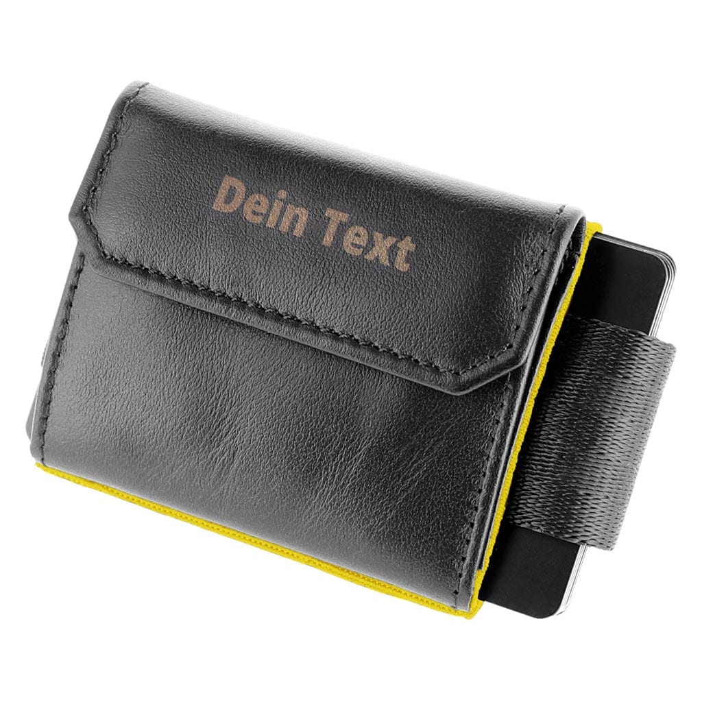 Jaimie Jacobs Geldbeutel Karten Portemonnaie Black with Yellow Nano Boy Pocket Borussia Dortmund Edition - slim wallet with leather coin pocket Nano Boy Pocket Borussia Dortmund slim wallet