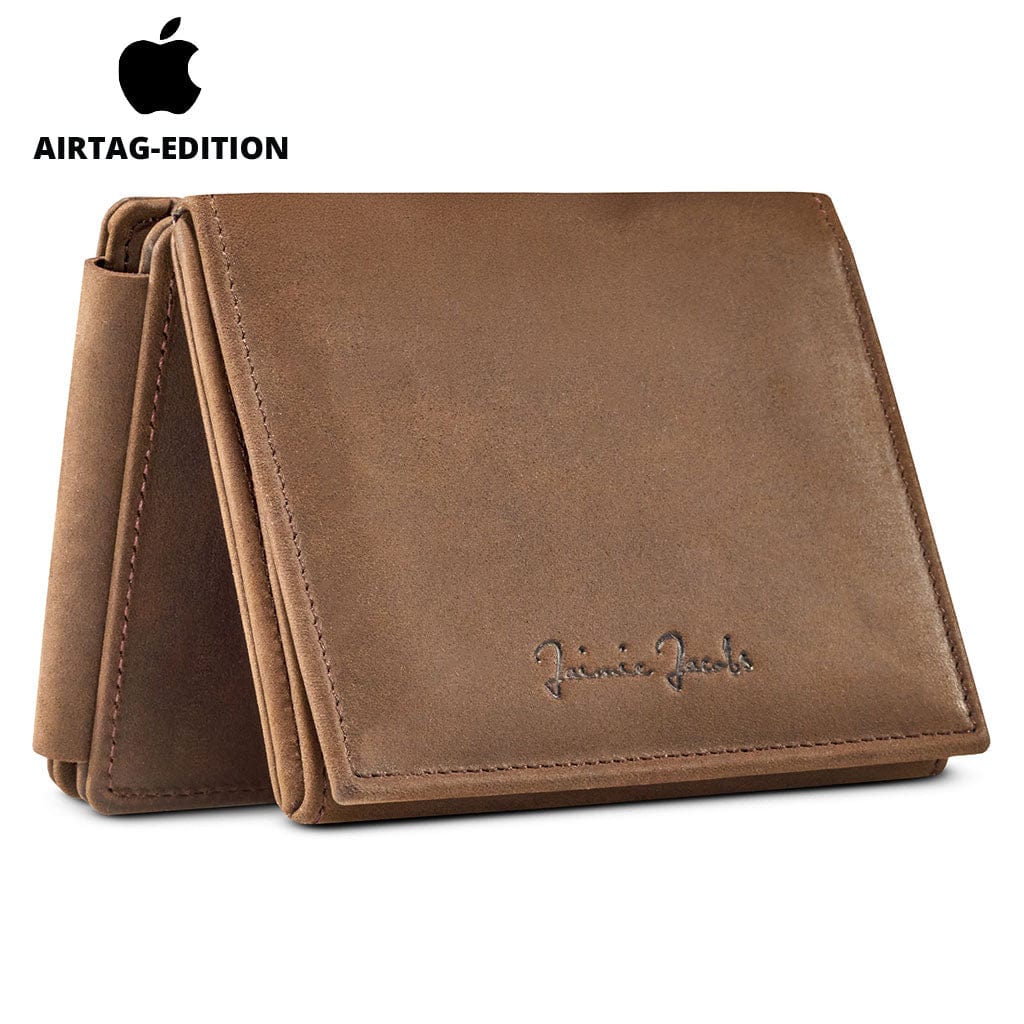 Jaimie Jacobs Geldbeutel Portemonnaie Buffalo Leather Dark Brown Flap Boy XL AirTag-Edition - Magic Wallet with Coin Pocket Flap Boy XL AirTag-Edition - Magic Wallet with Coin Pocket 