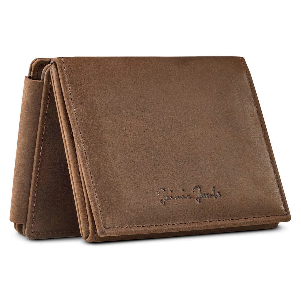 Jaimie Jacobs Geldbeutel Portemonnaie Buffalo Leather Dark Brown Flap Boy XL - Magic Wallet with Coin Pocket Flap Boy XL - Magic Wallet with Coin Pocket 