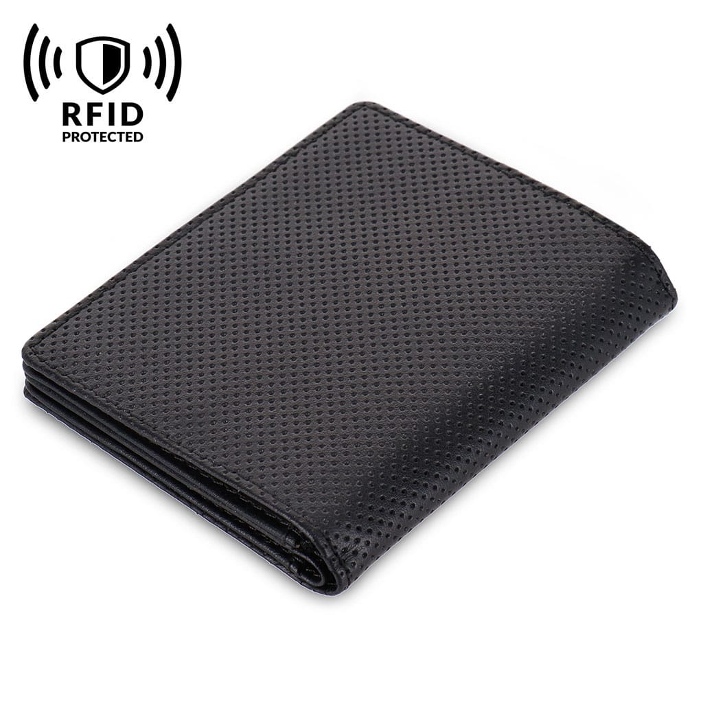 Jaimie Jacobs Geldbeutel Portemonnaie Perforated Leather Black Slimstar Limited Edition - slim wallet with large coin pocket Slimstar Limted Edition slim wallet with big coin pocket