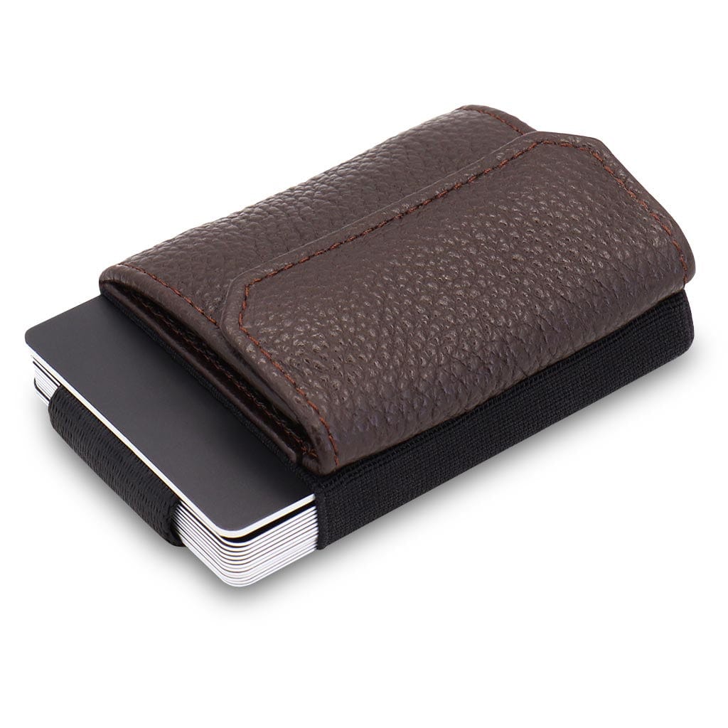 Jaimie Jacobs Geldbeutel Karten Portemonnaie Grained Leather Brown Nano Boy Pocket with leather coin pocket - Limited Edition Nano Boy Pocket with leather coin pocket | small & compact