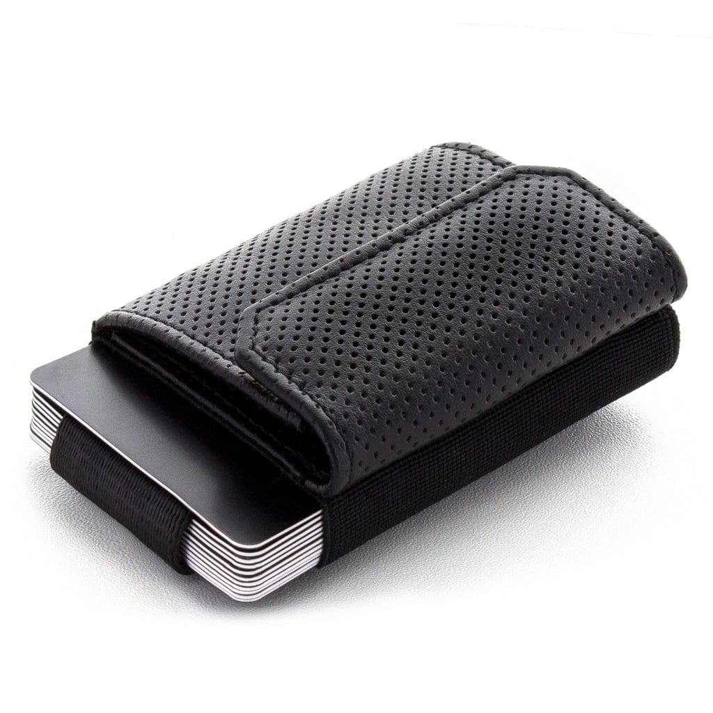 Jaimie Jacobs Geldbeutel Karten Portemonnaie Perforated Leather Black Nano Boy Pocket with leather coin pocket - Limited Edition Nano Boy Pocket with leather coin pocket | small & compact