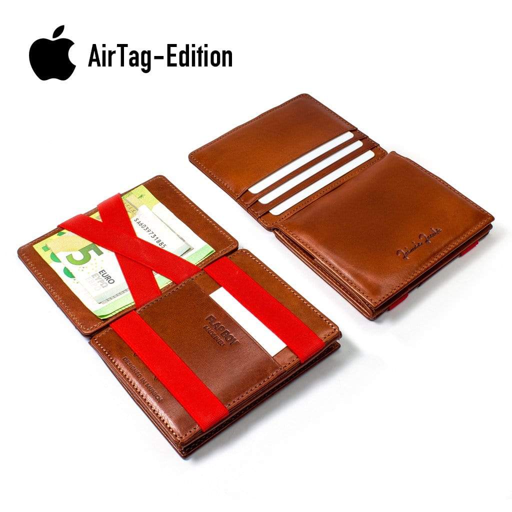 Portefeuille magique homme Flap Boy Edition AirTag avec pochette à monnaie  en cuir véritable