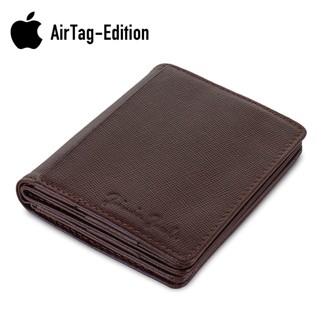 Jaimie Jacobs Geldbeutel Saffiano Brown Flapstar AirTag-Edition with coin pocket jamy jamie jami jakobs