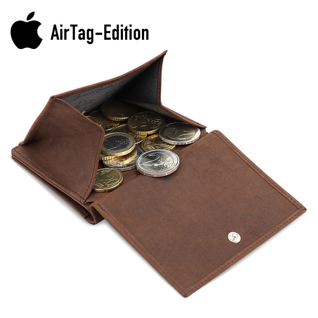 Portefeuille AirTag Billfold avec grande poche à pièces